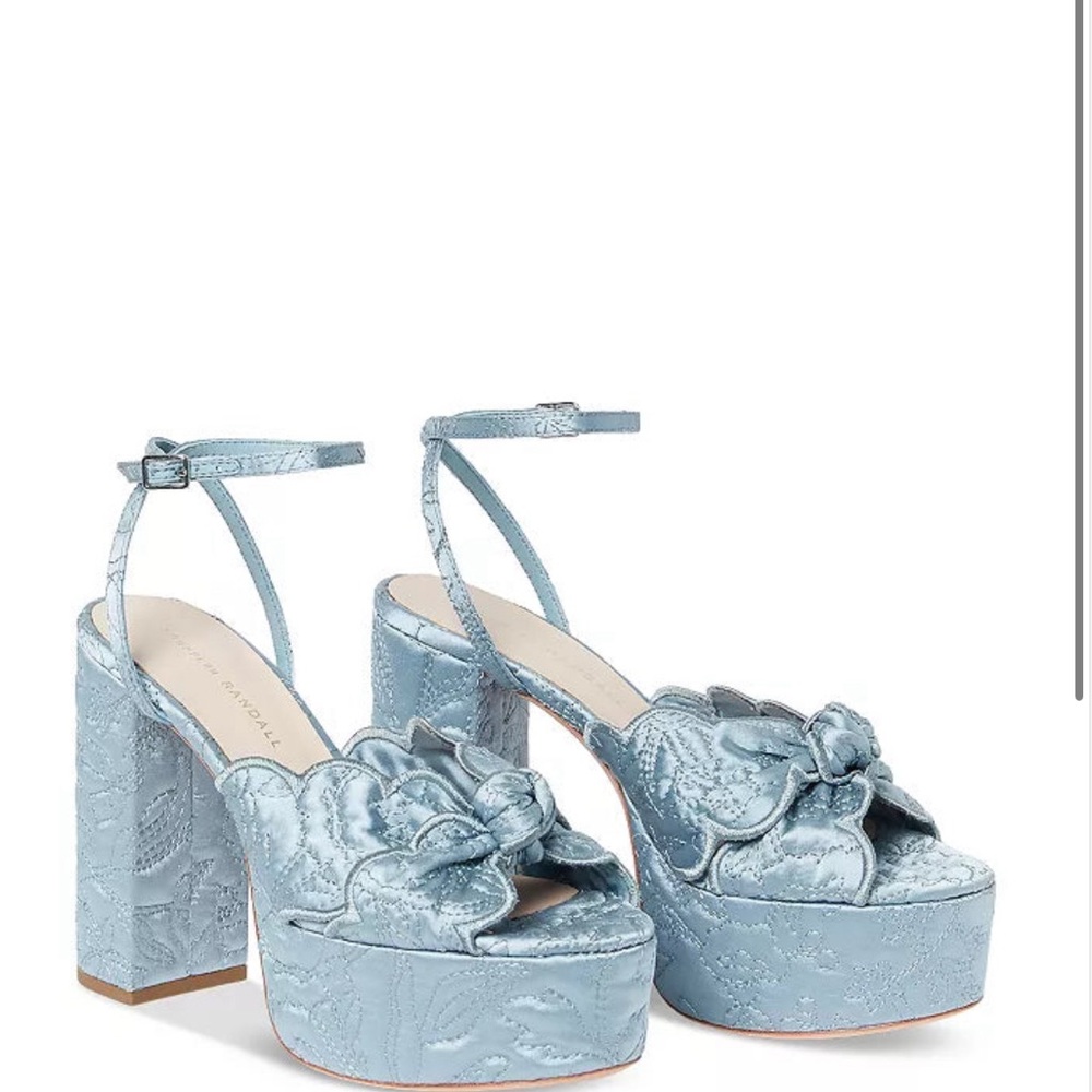 Loeffler Randall Light blue Isabel QSAT Ankle Strap Platform Sandals - 7
